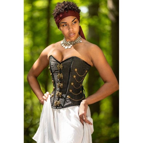 Corset Story Steampunk Corset With Chains Renaissance Gothic Cosplay Victorian - Picture 1 of 16